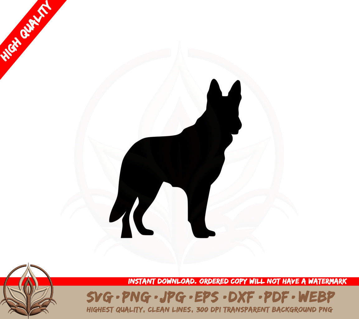 Adorable German Shepherd SVG PNG JPG AI PDF DXF EPS and WebP - Digital Download