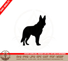 Adorable German Shepherd SVG PNG JPG AI PDF DXF EPS and WebP - Digital Download