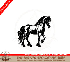Adorable Gypsy Horse SVG PNG JPG AI PDF DXF EPS WebP - Digital Download