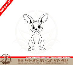 Adorable Kangaroo SVG PNG JPG AI PDF DXF EPS and WebP - Digital Download