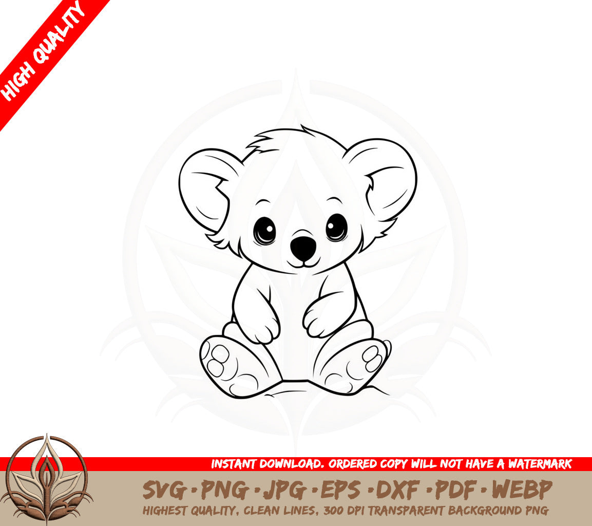 Adorable Koala Digital Design SVG