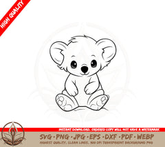 Adorable Koala Digital Design SVG