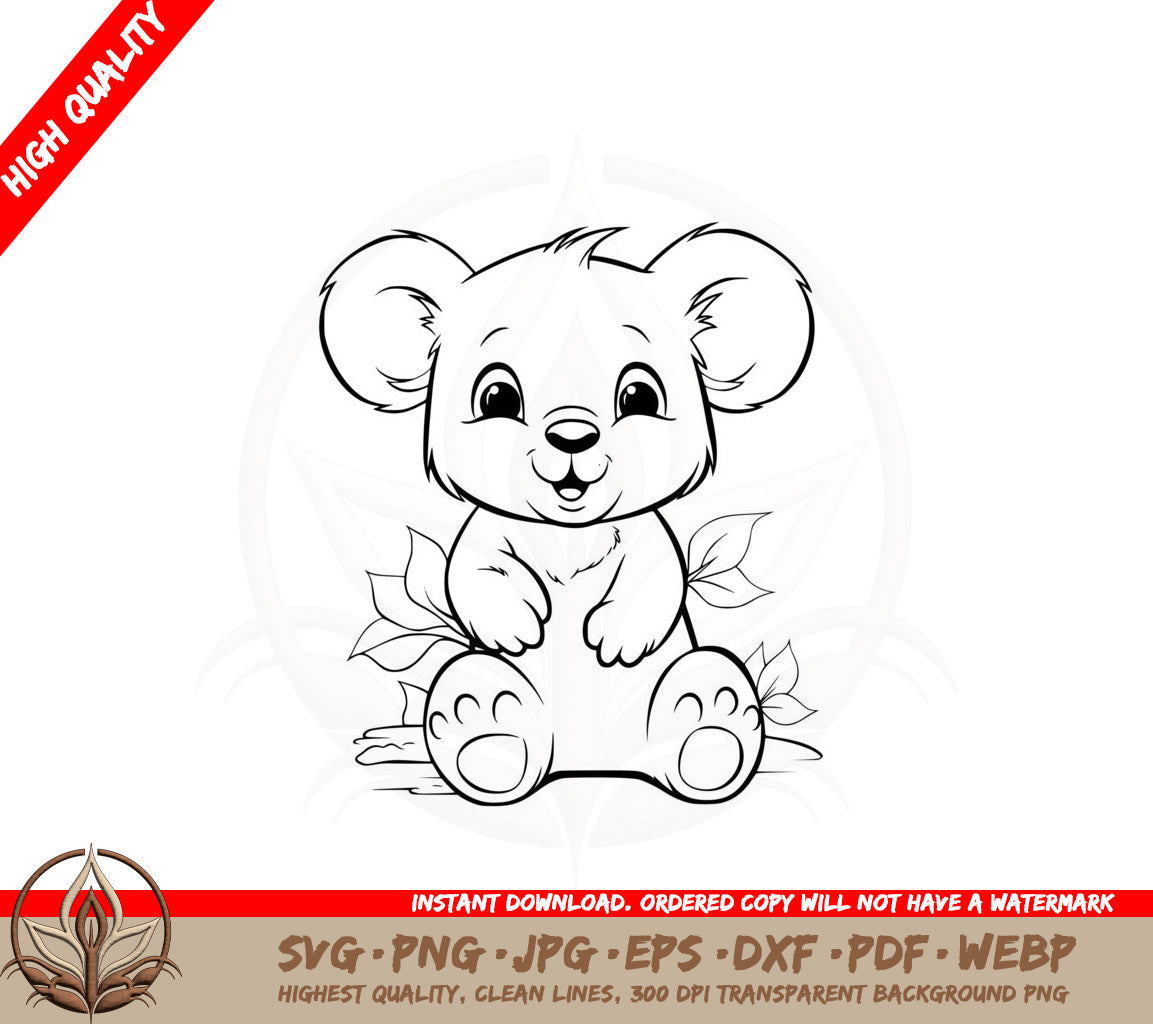 Adorable Koala Bear SVG Cut File Download