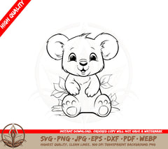 Adorable Koala Bear SVG Cut File Download