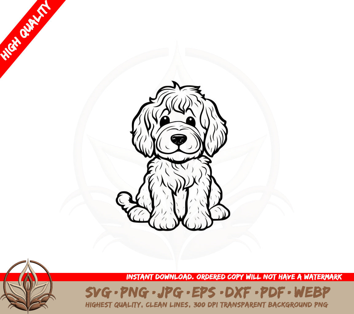 Adorable Labradoodle SVG PNG JPG AI PDF DXF EPS and WebP Digital Download