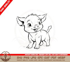 Adorable Piglet SVG Cut File