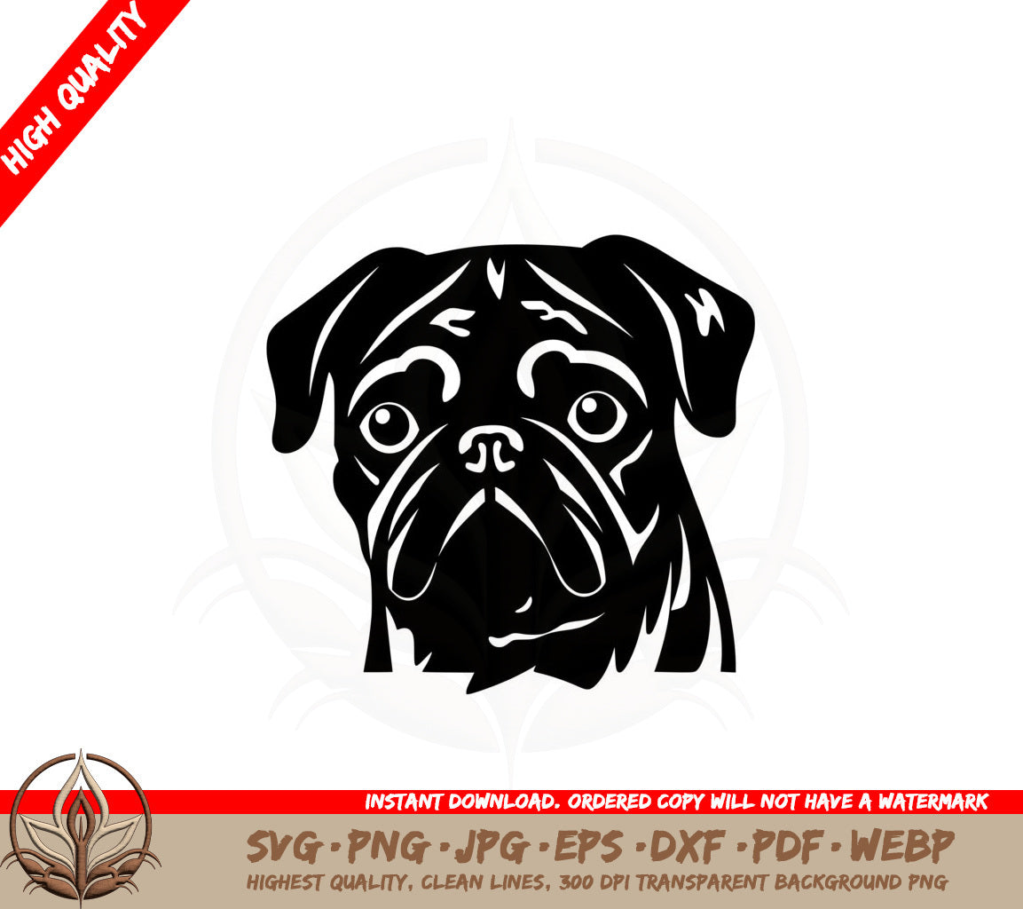 Adorable Pug Cut File SVG