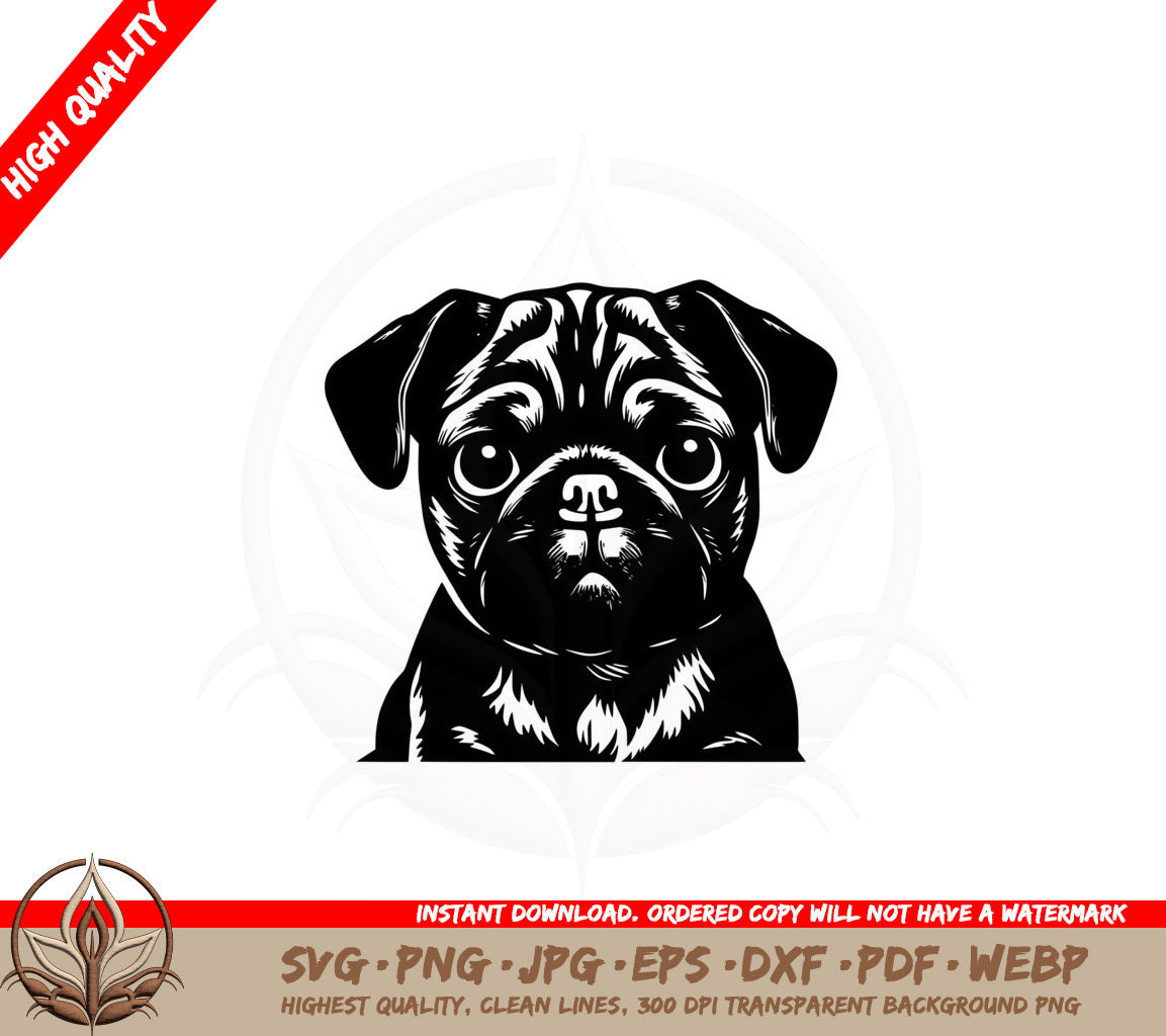 Adorable Pug Puppy SVG - Digital Download