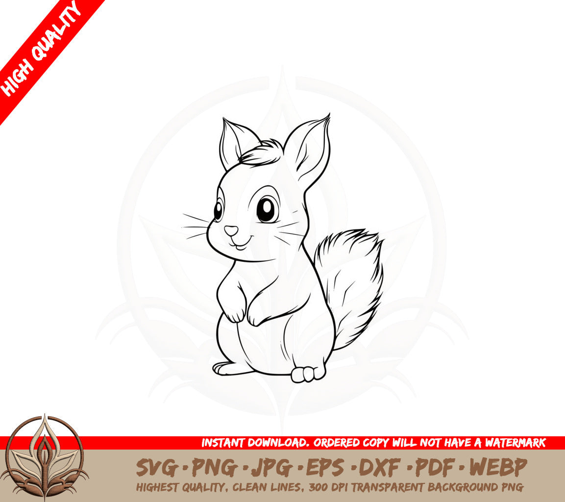 Adorable Red Squirrel SVG PNG JPG AI PDF DXF EPS WebP - Digital Download