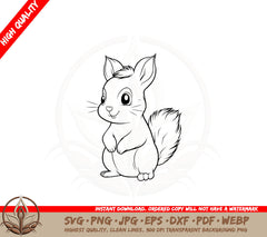 Adorable Red Squirrel SVG PNG JPG AI PDF DXF EPS WebP - Digital Download
