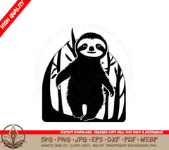Adorable Sloth Adventure SVG PNG JPG AI PDF DXF EPS and WebP Cut File