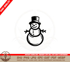 Adorable Snowman Cut File SVG