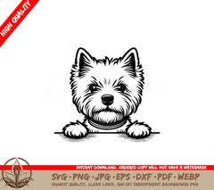 Adorable West Highland Terrier SVG, PNG, JPG, AI, PDF, DXF, EPS and WebP - Digital Download