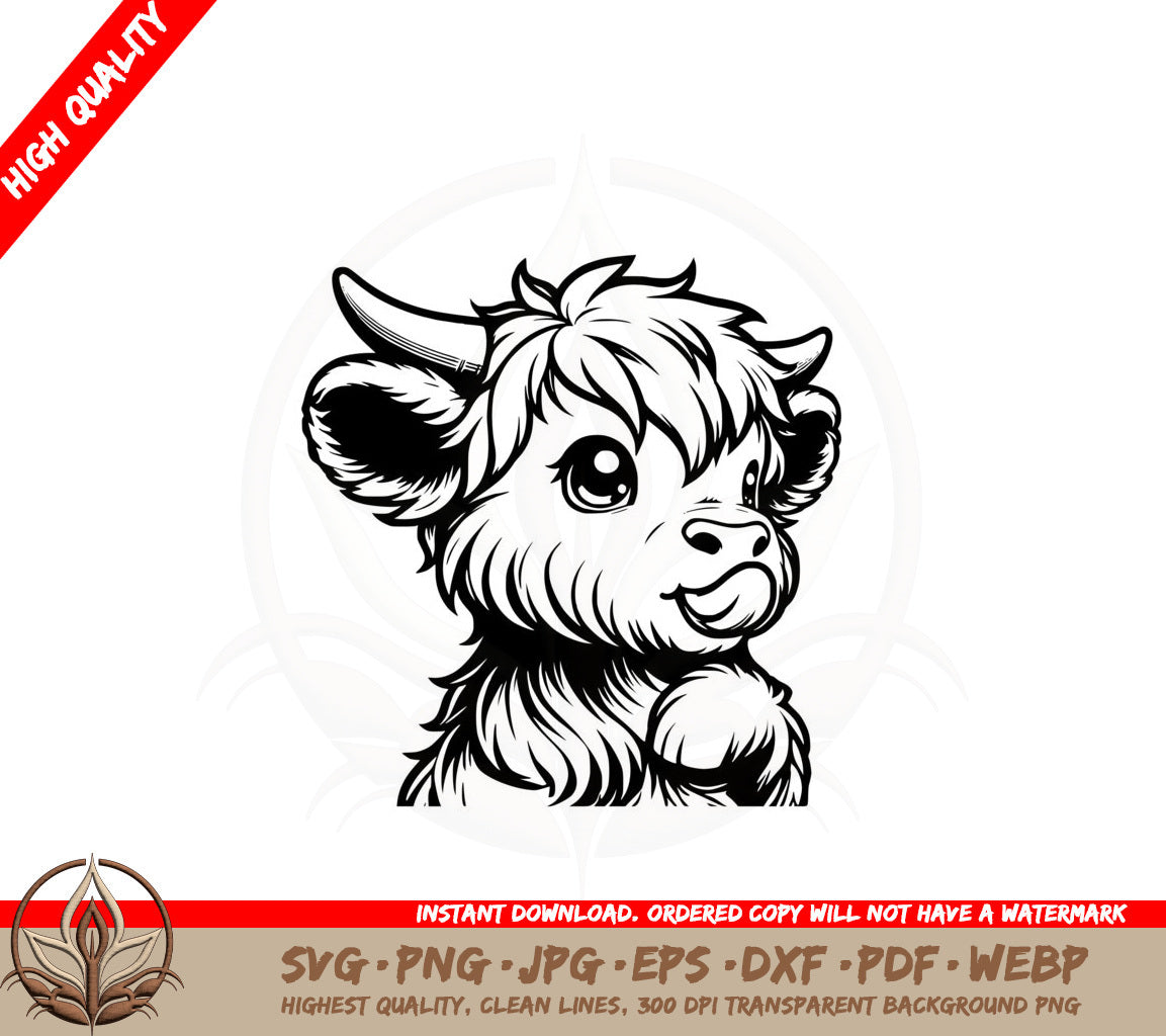 Adorable Young Calf SVG Cut File Design Download