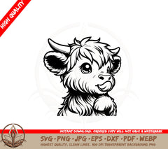 Adorable Young Calf SVG Cut File Design Download