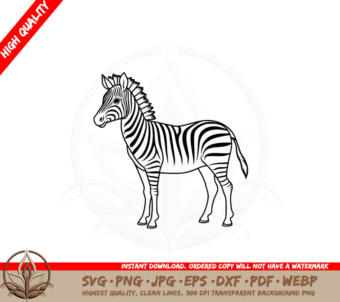 Adorable Zebra Digital Design SVG