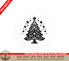 Adorned Christmas Tree SVG Cut File Christmas Tree SVG Holiday SVG