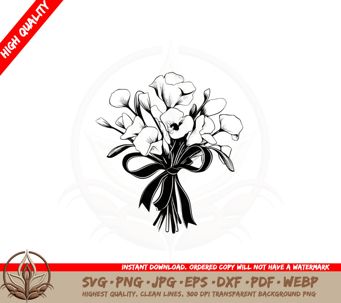 Adorned Flower Bunch SVG PNG JPG AI PDF DXF EPS and WebP Digital Download