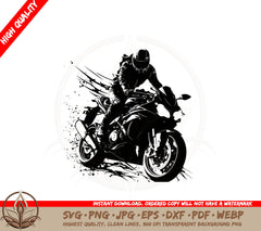 Adrenaline Junkie on Motorcycle SVG