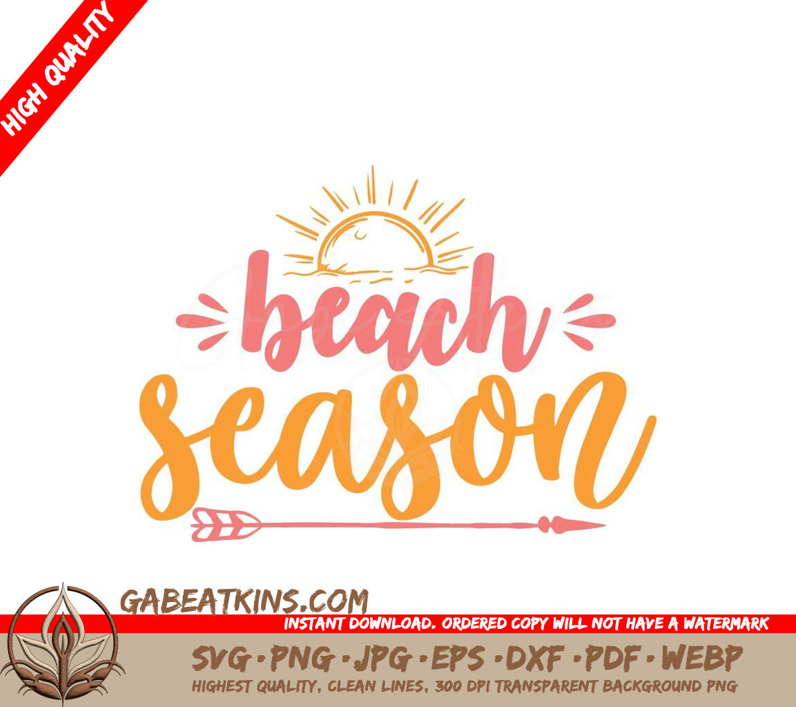 Beach Season Adventure SVG - White Background SVG