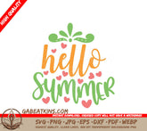 Hello Summer SVG with Hearts - Adventure Design SVG