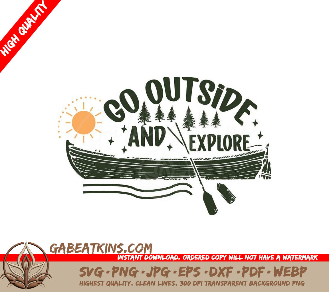 Canoe Adventure SVG - Go Outside & Explore SVG