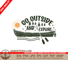 Canoe Adventure SVG - Go Outside & Explore SVG