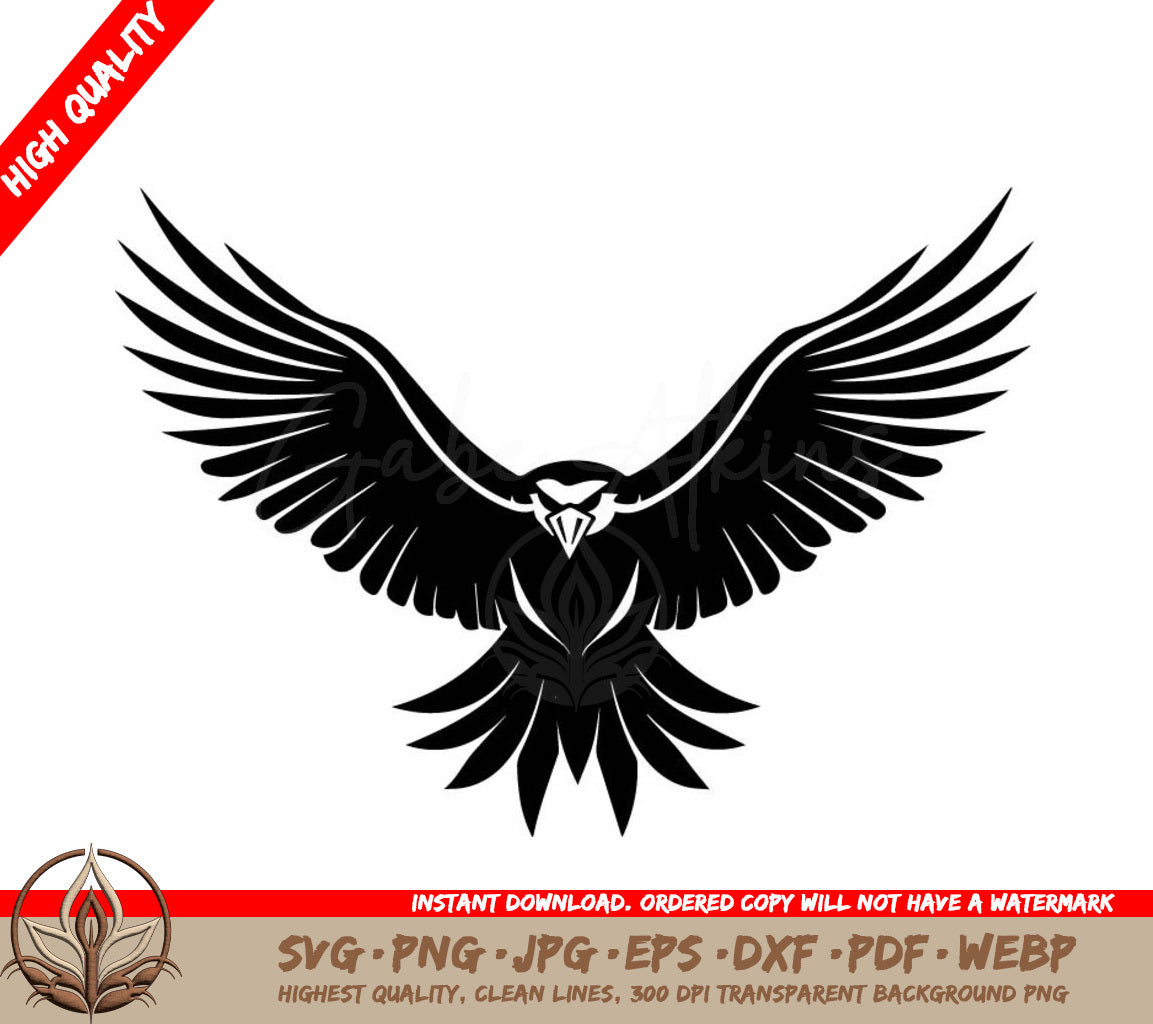 Aerial Sovereignty Black Vector Eagle Dynamic Bird of Prey Eagle Vector Design SVG