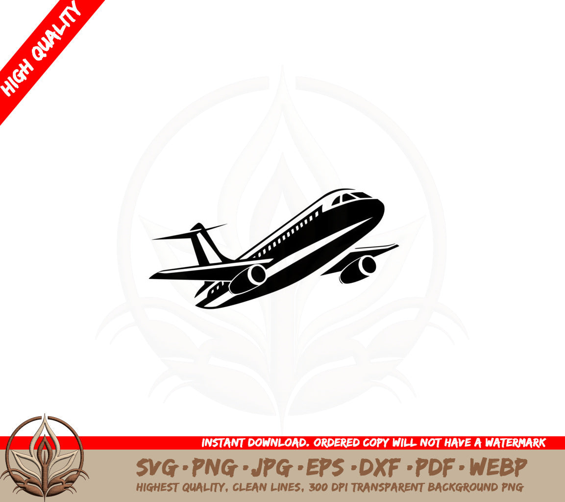 Airplane in Flight SVG PNG JPG AI PDF DXF EPS WebP