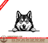 Husky Dog SVG - Alaskan Malamute Paws Forward SVG