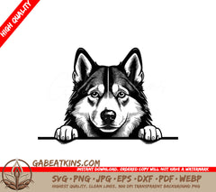Husky Dog SVG - Alaskan Malamute Paws Forward SVG