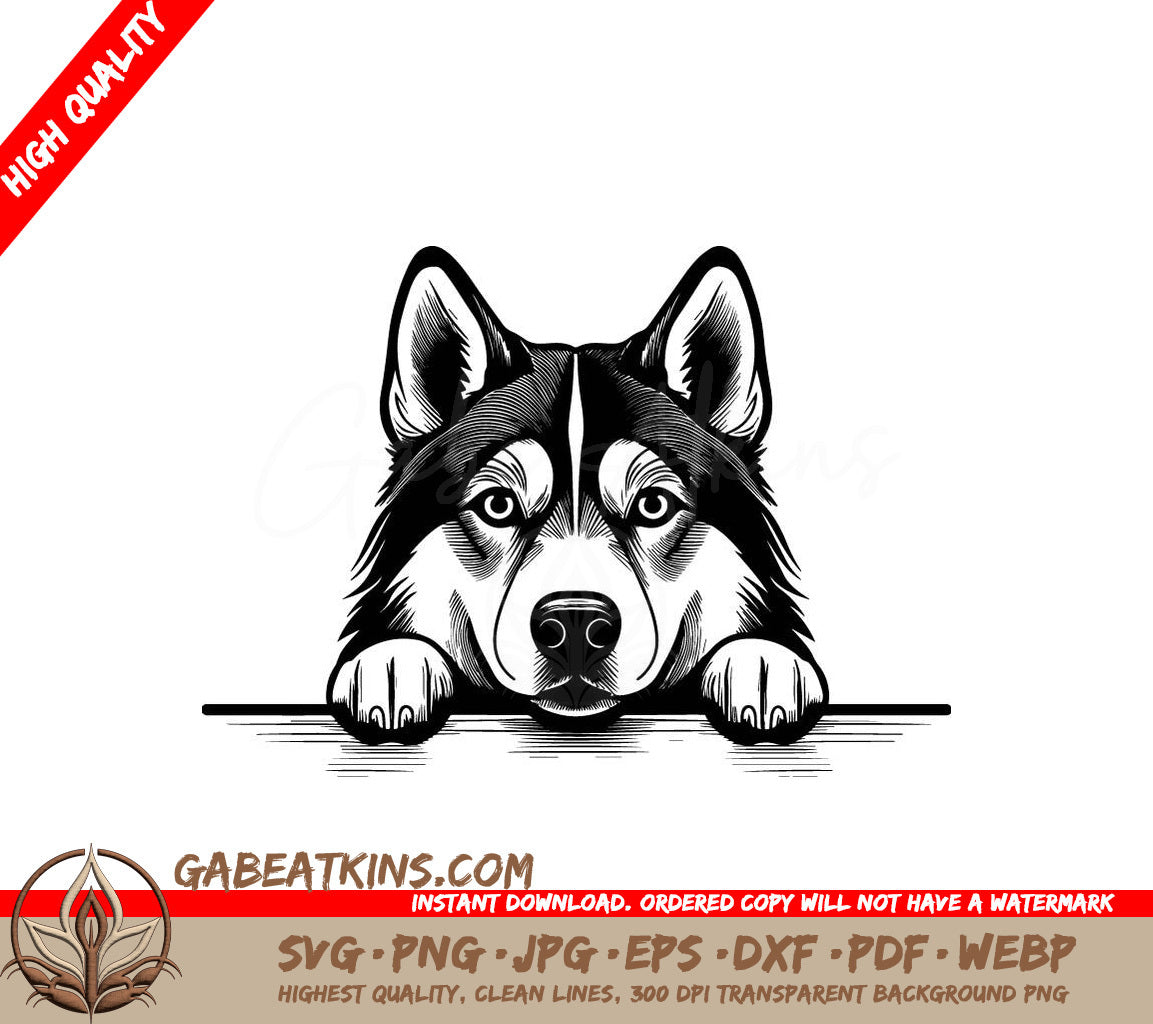 Husky Dog SVG - Alaskan Malamute Paws Up SVG