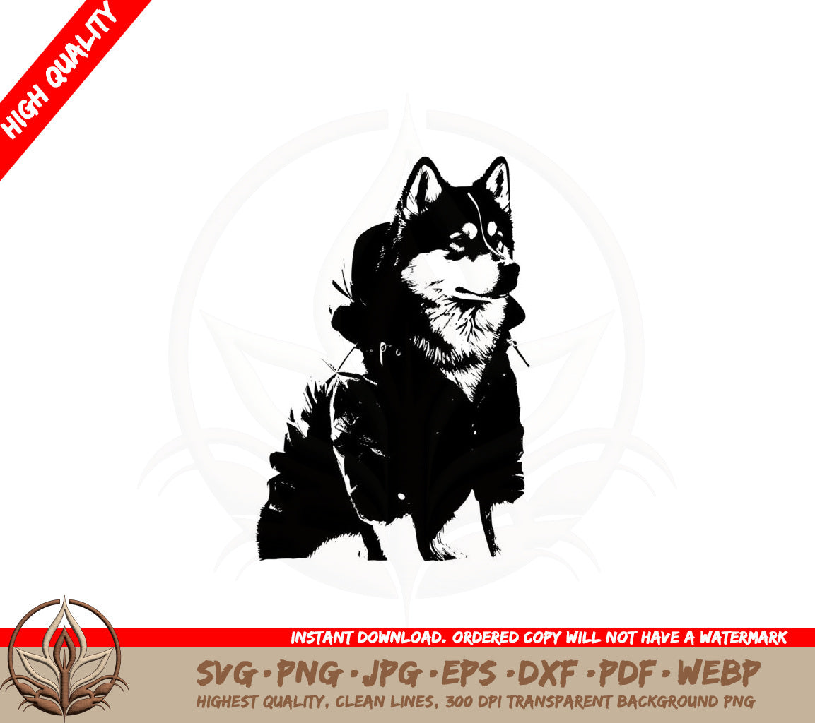 Alaskan Malamute with a Parka SVG PNG JPG AI PDF DXF EPS and WebP