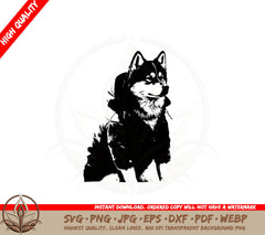 Alaskan Malamute with a Parka SVG PNG JPG AI PDF DXF EPS and WebP