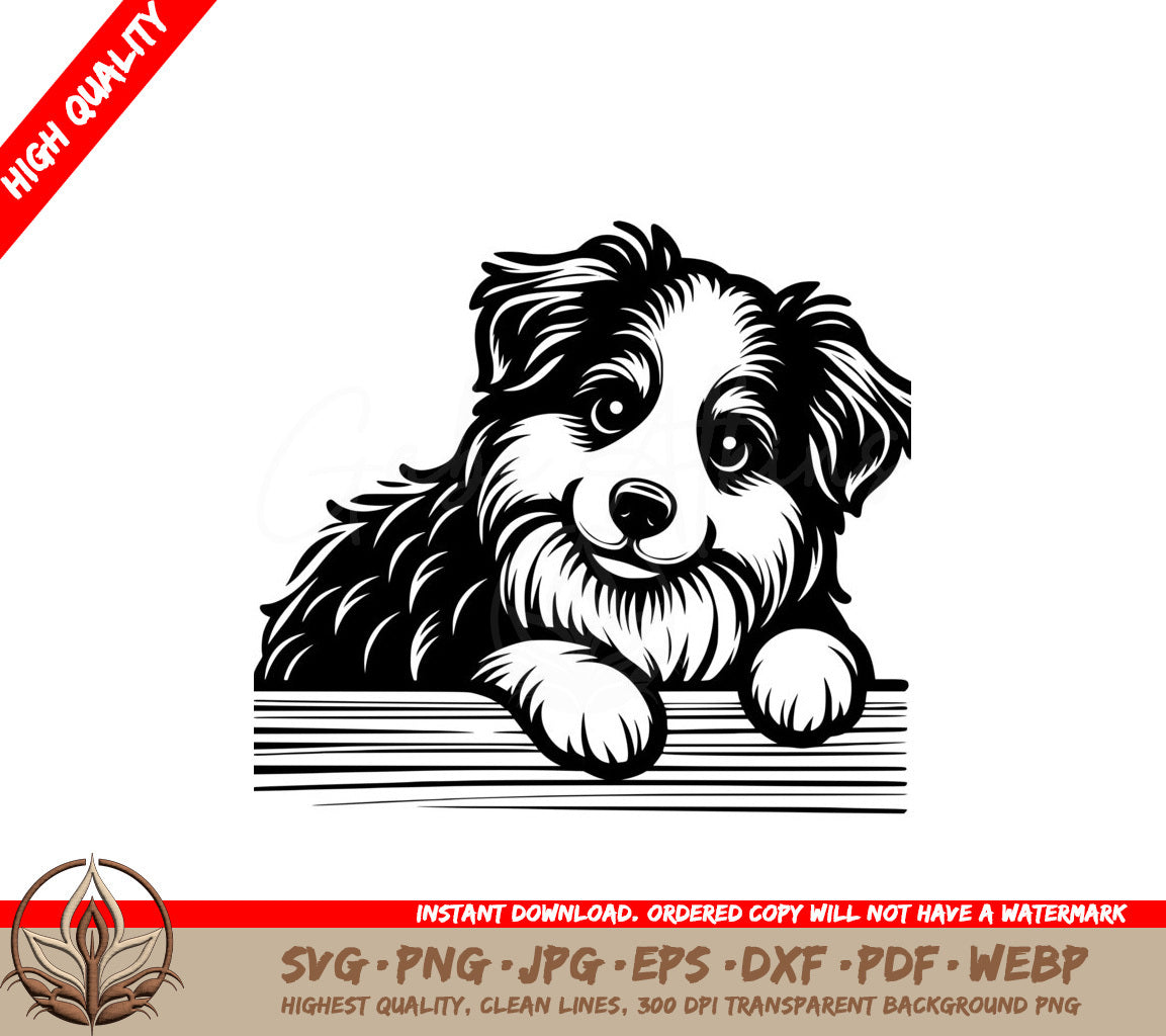 Alert Australian Shepherd SVG
