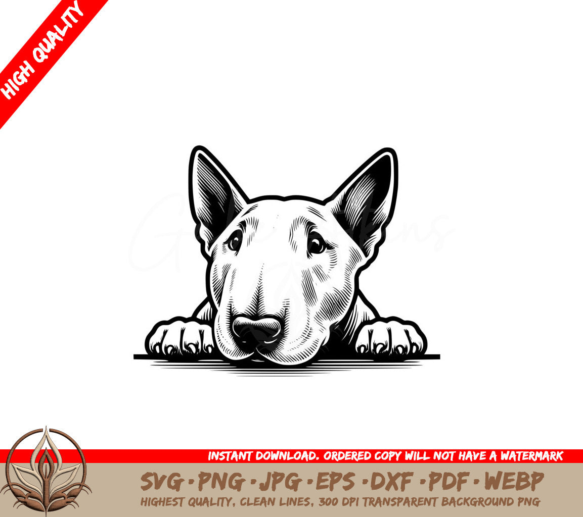 Alert Bull Terrier Watcher SVG