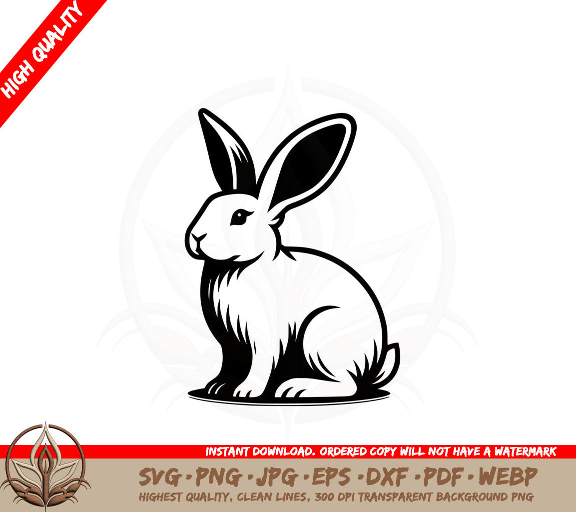 Alert Bunny SVG PNG JPG AI PDF DXF EPS  WebP - Digital Download