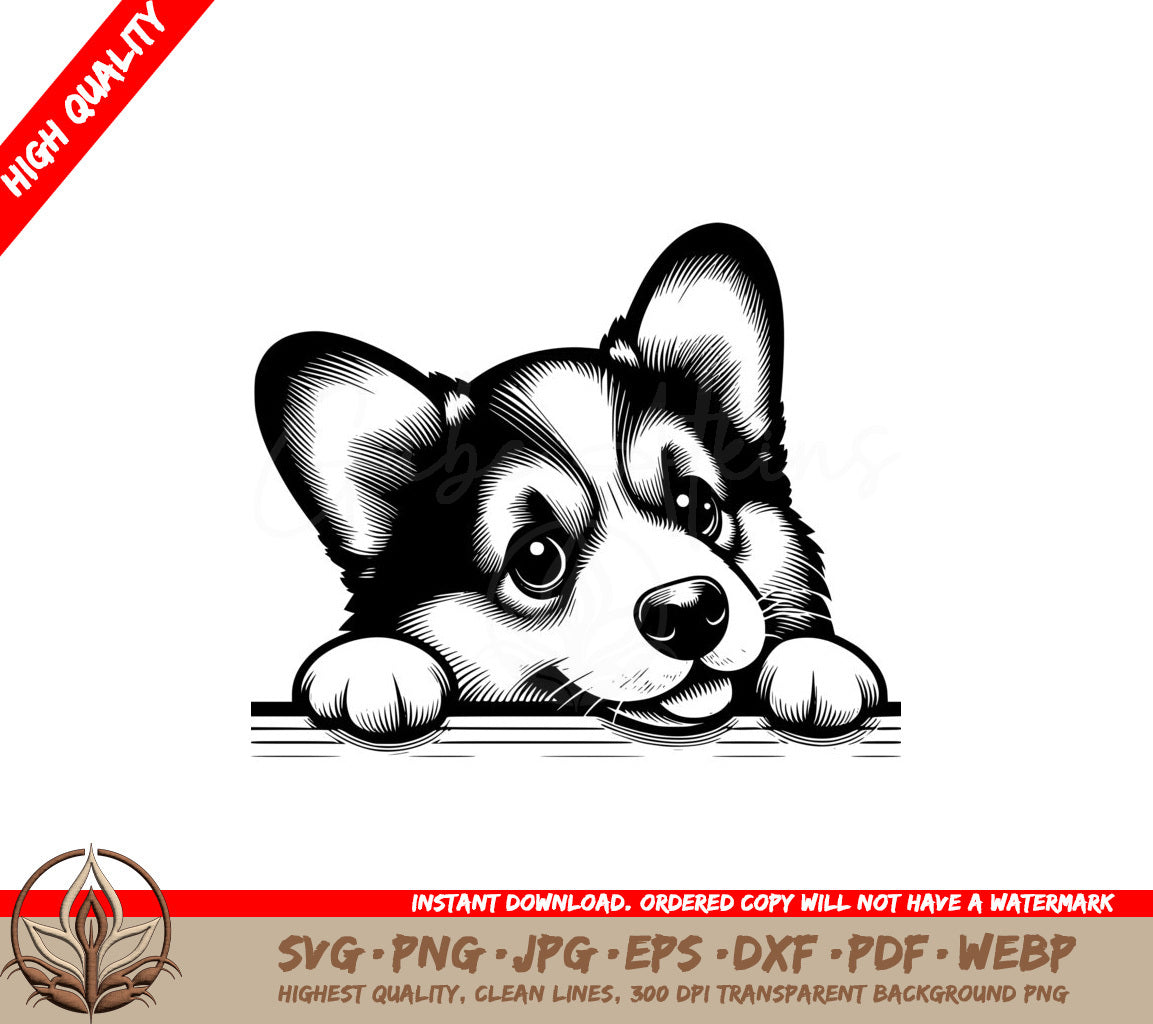 Alert Corgi Rest SVG Cut File