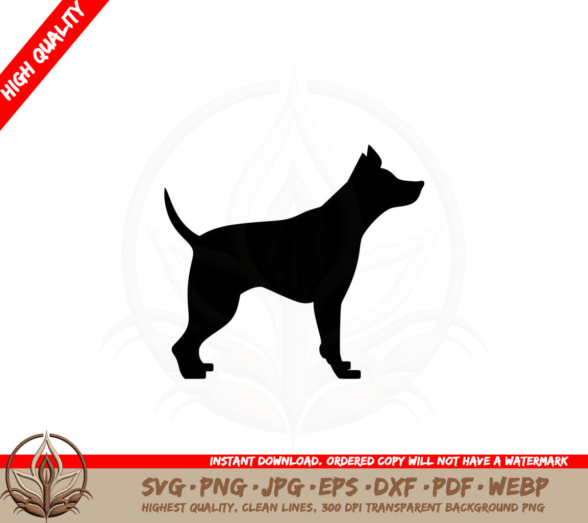 Alert Dog Silhouette SVG PNG JPG AI PDF DXF EPS WebP Digital Download
