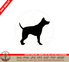Alert Dog Silhouette SVG PNG JPG AI PDF DXF EPS WebP Digital Download