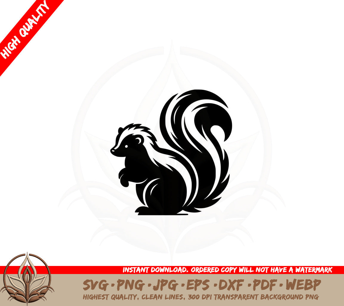 Alert Skunk SVG PNG JPG AI PDF DXF EPS WebP - Digital Download