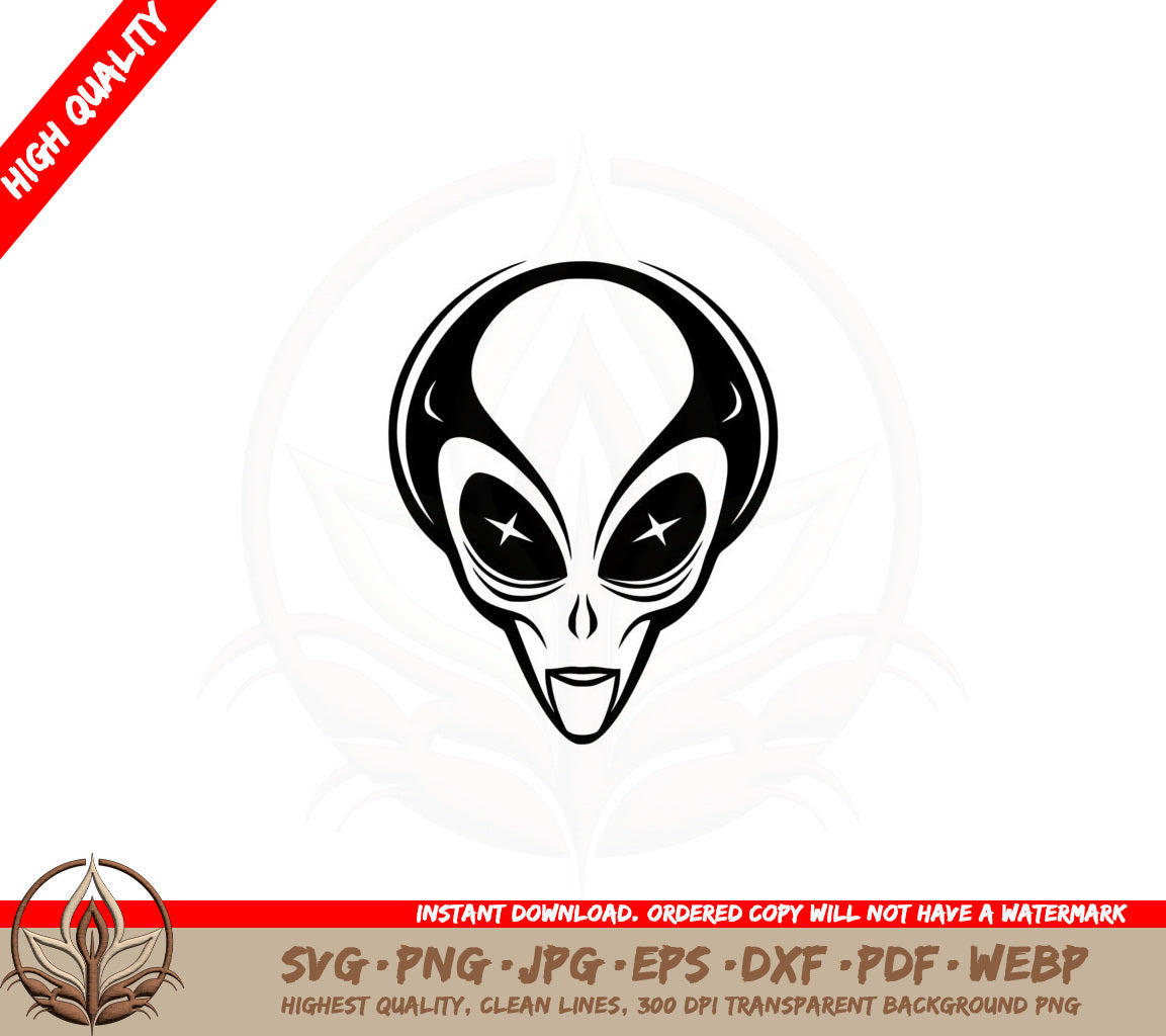 Alien Star Eyes SVG Cut File Design Download