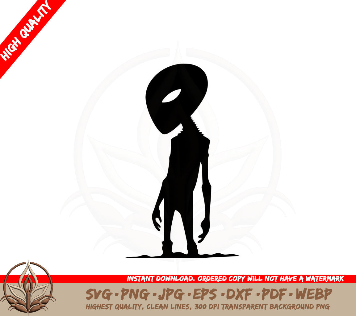 Alien SVG PNG JPG AI PDF DXF EPS and WebP - Digital Download