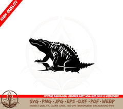 Alligator Silhouette SVG PNG JPG AI PDF DXF EPS and WebP Digital Download