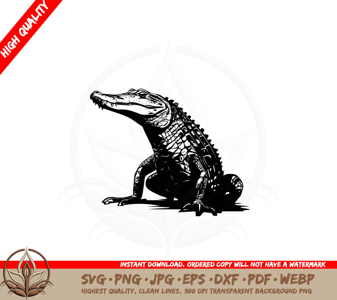 Alligator SVG PNG JPG AI PDF DXF EPS and WebP - Digital Download