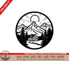 Alpine Homestead SVG PNG JPG AI PDF DXF EPS  WebP - Digital Download