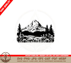 Alpine Landscape SVG PNG JPG AI PDF DXF EPS and WebP - Digital Download