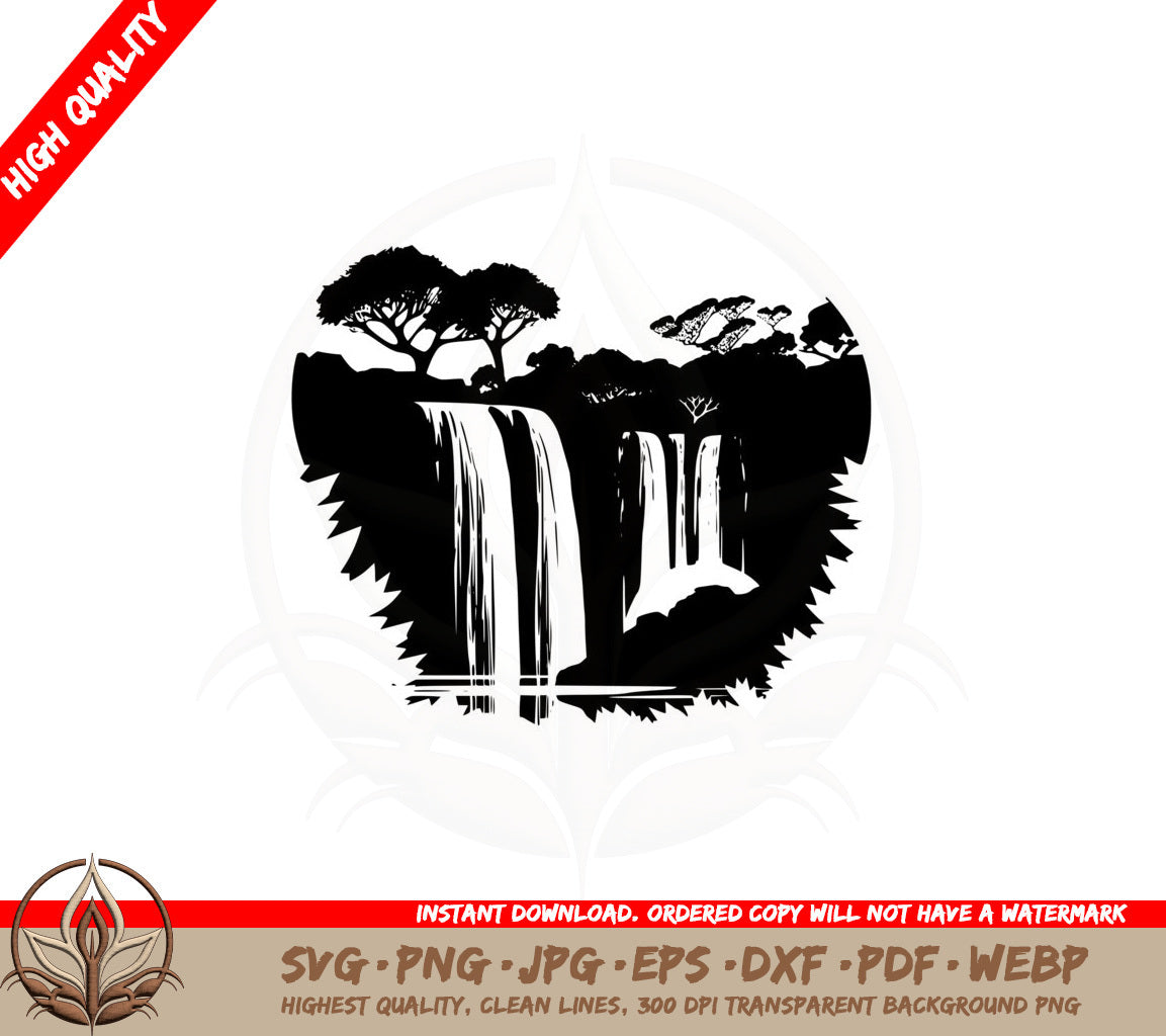 Amazon Waterfall SVG PNG JPG AI PDF DXF EPS and WebP - Digital Download