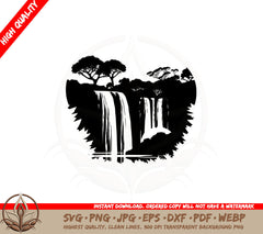 Amazon Waterfall SVG PNG JPG AI PDF DXF EPS and WebP - Digital Download