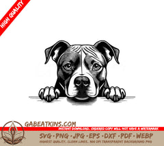 Boxer Dog SVG - American Staffordshire Terrier Table Pose SVG